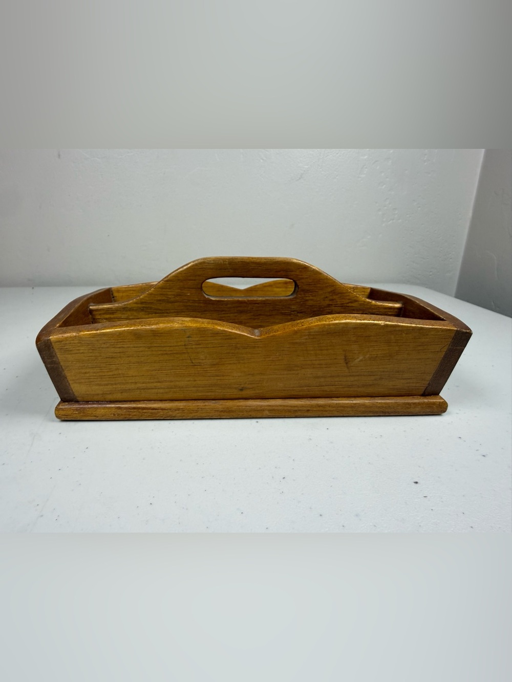 Vintage wooden caddy tray - small